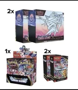 Pokemon Center Chaos Rising 2x PKC ETB, 2x Bundle, 1x Booster Box IN HAND - Image 1