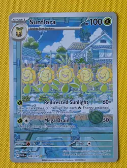 Sunflora 169/167 Twilight Masquerade Art/Illustration Rare Pokemon TCG Card NM - Image 1