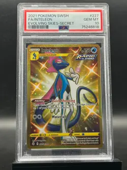 2021 Pokemon EN SWSH Evolving Skies Inteleon 227/203 Full Art Secret Rare PSA 10 - Image 1
