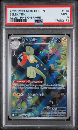 2025 POKEMON BLK EN-BLACK BOLT ILLUSTRATION RARE #114 EELEKTRIK PSA 9 - Image 1