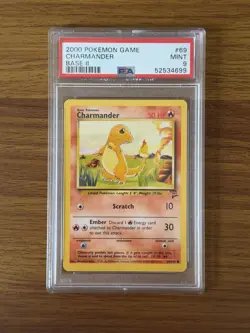 Wizards of the Coast Pokemon TCG 2000 Charmander 69/130 Base Set 2 PSA 9 - Image 1