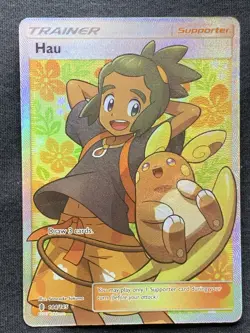 Pokemon TCG Hau (Full Art) 144/145 SM - Guardians Rising Ultra Rare NM - Image 1