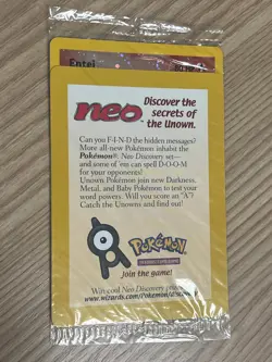 Pokemon ENTEI Black Star Promo 34 Sealed NEO PROMO NEW - Image 1