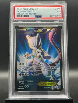 2015 Pokemon EN XY BREAKThrough Mewtwo EX 157/162 Full Art PSA 7 - Image 1