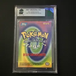 Pokemon Topps Dragonite E12 Foil Blue Logo 7.5 MNT Grading - Image 2