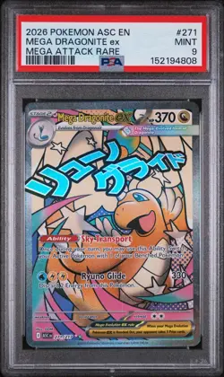 Mega Dragonite EX 271 Attack Rare Ascended Heroes Pokemon English PSA 9 - Image 1