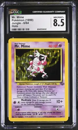 CGC 8.5 Mr. Mime 1999 Jungle 6/64 Holo Pokemon Card - Image 1