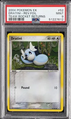 2004 POKEMON EX TEAM ROCKET RETURNS #52 DRATINI-REVERSE FOIL PSA 9 - Image 1