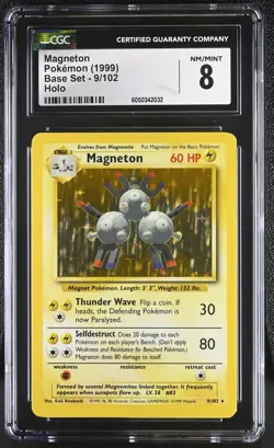 CGC 8 Magneton 1999 Base Set 9/102 Holo Pokemon Card - Image 1