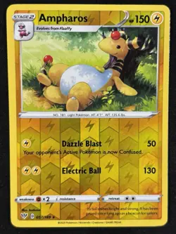 Pokemon - Ampharos 057/189 - Darkness Ablaze Reverse Holo Rare - LP - Image 1