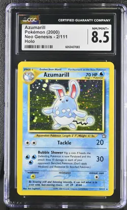 CGC 8.5 Azumarill 2000 Neo Genesis 2/111 Holo Pokemon Card - Image 1