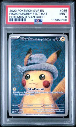 2023 POKEMON SVP EN-SV BLACK STAR PROMO #085 PIKACHU WITH GREY FELT HAT PSA 9 - Image 1