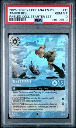 2025 DISNEY LORCANA EN P3-PROMO #11 TINKER BELL - GIANT FAIRY PSA 10 - Image 1