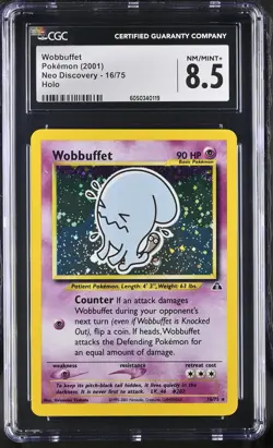 CGC 8.5 Wobbuffet 2001 Neo Discovery 16/75 Holo Pokemon Card - Image 1
