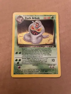 Rare Pokemon Dark Arbok Card 2/82 Near Mint Condition Team Rocket NM HOLO - Image 1