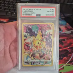Pokemon Pikachu TCG Crown Zenith Holo Card 160/159 Secret Rare PSA 10🔥🔥 - Image 3