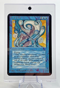 VINTAGE ALPHA - Wall of Air MTG Magic the Gathering 1993 Card in Magnetic Holder - Image 1