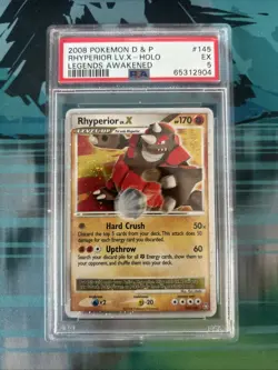 2008 Pokemon Diamond And Pearl Legends Awakened Rhyperior Lv X Holo PSA 5 - Image 1