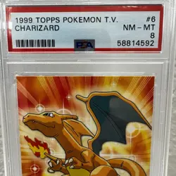 1999 Topps Pokemon TV Animation Edition Charizard #06 - PSA 8 NEAR MINT-MINT - Image 2