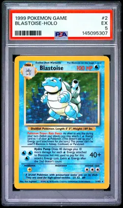 1999 POKEMON GAME #2 BLASTOISE-HOLO PSA 5 - Image 1