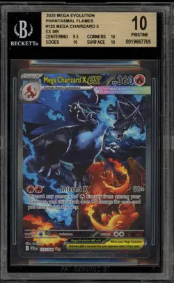 Pokemon Mega Charizard X ex Phantasmal Flames SIR #125 BGS 10 Pristine - Image 1
