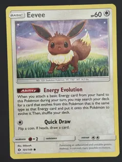 Eevee 101/149 Cosmos Holo Promo Sun & Moon Base Set Pokemon Card - Image 1