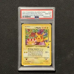 2021 POKEMON CELEBRATIONS CLASSIC COLLECTION #24 BIRTHDAY PIKACHU-HOLO PSA 10 - Image 1
