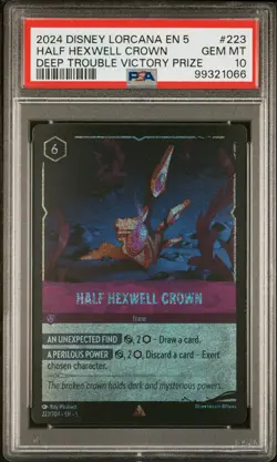 2024 DISNEY LORCANA EN 5-SHIMMERING SKIES #223 HALF HEXWELL CROWN PSA 10 - Image 1