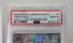Tinker Bell Giant Fairy Glimmer Foil Promo Fabled Starter Disney Lorcana PSA 10 - Image 4