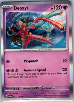 Deoxys 074/182 Holo SV04: Paradox Rift - Pokemon Card - NM - Image 1