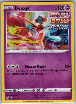 Deoxys 120/264 Holo SWSH08: Fusion Strike - Pokemon Card - NM - Image 1