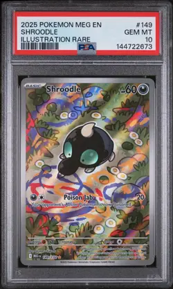 2025 POKEMON MEG EN-MEGA EVOLUTION ILLUSTRATION RARE #149 SHROODLE PSA 10 - Image 1