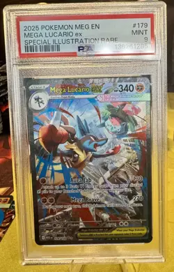 Mega Lucario EX 179/132 Special Illustration Rare Pokemon PSA 9 - Image 1