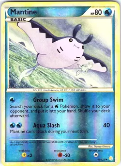 2010 Pokemon Mantine 45 HeartGold & SoulSilver Uncommon - Image 1