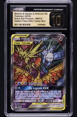 CGC 10 PRISTINE ⭐ Pokemon Moltres & Zapdos & Articuno GX SM210 Hidden Fates PSA - Image 1