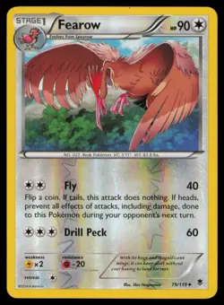 Fearow 79/119 Uncommon Phantom Forces Pokemon Reverse Holo Lightly Played - Image 1