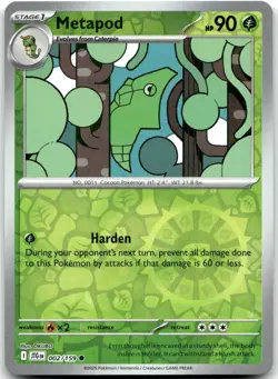 Pokemon Metapod Journey Together JTG #002/159 Common Reverse Holo NM SALE $ - Image 1