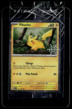 Pikachu 025/165 151 2025 Holiday Stamped Promo Common Pokemon - Image 1
