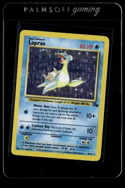Lapras 10/62 Fossil Rare Holo Pokemon - Image 1