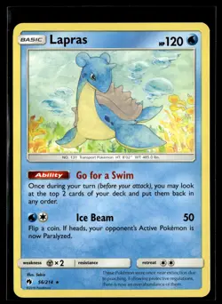 Lapras 56/214 Lost Thunder Rare Pokemon - Image 1