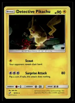 Detective Pikachu 10/18 Detective Pikachu Rare Pokemon - Image 1