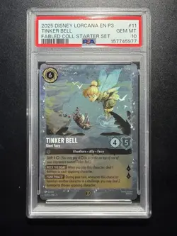 2025 DISNEY LORCANA EN P3-PROMO #11 TINKER BELL FABLED COLL STARTER SET PSA 10 - Image 1