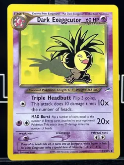 Dark Exeggutor 33/105 Regular Vintage Neo Destiny Set 2000 Pokemon Card - Image 3