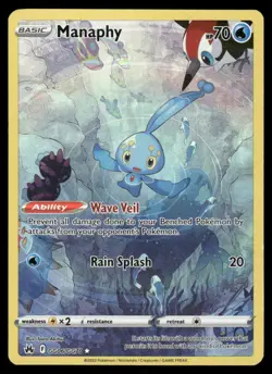 Pokemon Cards Manaphy GG06/GG70 Crown Zenith Galarian Gallery Holo NM *1 - Image 1