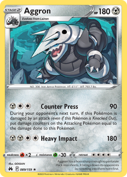 Aggron 89/159 Rare Holo | Crown Zenith | Pokemon Card - Image 1
