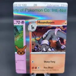 Pokemon TCG NFC Error Miscut Card Houndoom 034/198 Trick Or Trade BOOster... - Image 1