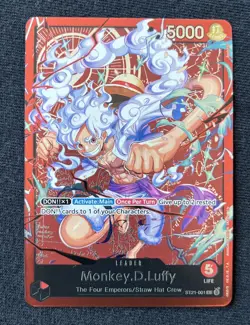 Monkey.D.Luffy ST21-001 ONE PIECE Tcg Card Game NM RED Leader - Image 1