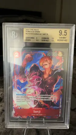 PRE-ERRATA BGS 9.5 One Piece Card Game Romance Dawn Sanji Alternare Art OP01-013 - Image 1