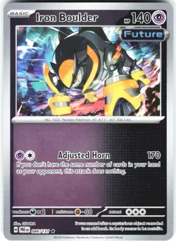 IRON BOULDER 046/131 - POKEMON PRISMATIC EVOLUTIONS REVERSE HOLO - NM RARE - Image 1
