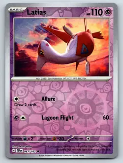 Latias 067/162 Uncommon Temporal Forces Pokemon Reverse Holo Near Mint - Image 1